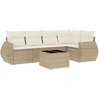 Image de vidaXL Ensemble de salon de jardin 6 pièces avec coussins Beige Poly Rattan