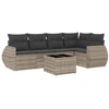 Image de vidaXL Ensemble de salon de jardin 6 pièces avec coussins gris clair Poly rotin