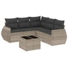 Image de vidaXL Ensemble de salon de jardin 6 pièces avec coussins gris clair Poly rotin
