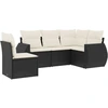 Image de vidaXL Ensemble de salon de jardin 5 pièces avec coussins noir poly rotin