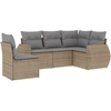 Image de vidaXL Ensemble de salon de jardin 5 pièces avec coussins Beige Poly Rattan