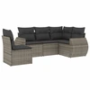 Image de vidaXL Ensemble de salon de jardin 5 pièces avec coussins Gris Poly rotin