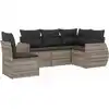Image de vidaXL Ensemble de salon de jardin 5 pièces avec coussins gris clair Poly rotin