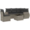 Image de vidaXL Ensemble de salon de jardin 6 pièces avec coussins Gris Poly rotin