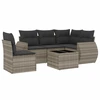 Image de vidaXL Ensemble de salon de jardin 6 pièces avec coussins gris clair Poly rotin