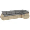 Image de vidaXL Ensemble de salon de jardin 6 pièces avec coussins Beige Poly Rattan