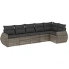 Image de vidaXL Ensemble de salon de jardin 6 pièces avec coussins Gris Poly rotin