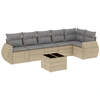 Image de vidaXL Ensemble de salon de jardin 7 pièces avec coussins Beige Poly Rattan