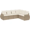 Image de vidaXL Ensemble de salon de jardin 6 pièces avec coussins Beige Poly Rattan
