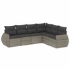 Image de vidaXL Ensemble de salon de jardin 6 pièces avec coussins Gris Poly rotin