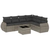 Image de vidaXL Ensemble de salon de jardin 7 pièces avec coussins Gris Poly rotin