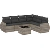Image de vidaXL Ensemble de salon de jardin 7 pièces avec coussins gris clair Poly rotin