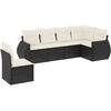 Image de vidaXL Ensemble de salon de jardin 6 pièces avec coussins noir poly rotin