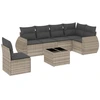 Image de vidaXL Ensemble de salon de jardin 7 pièces avec coussins gris clair Poly rotin