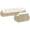 Image de vidaXL Ensemble de jardin canapé 8 pièces avec coussins Beige Poly Rattan
