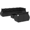 Image de vidaXL Ensemble de salon de jardin 9 pièces avec coussins noir poly rotin