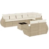 Image de vidaXL Ensemble de salon de jardin 9 pièces avec coussins beige Poly rotin