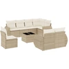 Image de vidaXL Ensemble de salon de jardin 9 pièces avec coussins beige Poly rotin