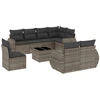 Image de vidaXL Ensemble de salon de jardin 9 pièces avec coussins Gris Poly rotin