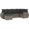 Image de vidaXL Ensemble de salon de jardin 6 pièces avec coussins Gris Poly rotin