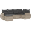 Image de vidaXL Ensemble de salon de jardin 6 pièces avec coussins gris clair Poly rotin