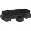 Image de vidaXL Ensemble de jardin canapé 8 pièces avec coussins noir poly rotin