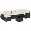 Image de vidaXL Ensemble de jardin canapé 8 pièces avec coussins noir poly rotin