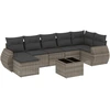 Image de vidaXL Ensemble de jardin canapé 8 pièces avec coussins Gris Poly rotin