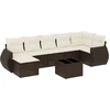 Image de vidaXL Ensemble de jardin canapé 8 pièces avec coussins Marron Poly rotin