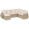Image de vidaXL Ensemble de salon de jardin 7 pièces avec coussins Beige Poly Rattan