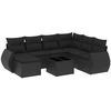 Image de vidaXL Ensemble de jardin canapé 8 pièces avec coussins noir poly rotin