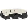 Image de vidaXL Ensemble de jardin canapé 8 pièces avec coussins noir poly rotin