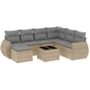 Image de vidaXL Ensemble de jardin canapé 8 pièces avec coussins Beige Poly Rattan
