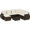 Image de vidaXL Ensemble de jardin canapé 8 pièces avec coussins Marron Poly rotin