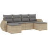 Image de vidaXL Ensemble de salon de jardin 6 pièces avec coussins Beige Poly Rattan