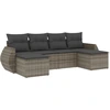 Image de vidaXL Ensemble de salon de jardin 6 pièces avec coussins Gris Poly rotin