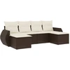 Image de vidaXL Ensemble de salon de jardin 6 pièces avec coussins Marron Poly Rattan