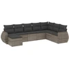Image de vidaXL Ensemble de jardin canapé 8 pièces avec coussins Gris Poly rotin