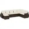 Image de vidaXL Ensemble de jardin canapé 8 pièces avec coussins Marron Poly rotin