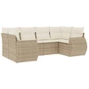 Image de vidaXL Ensemble de salon de jardin 6 pièces avec coussins Beige Poly Rattan