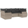 Image de vidaXL Ensemble de salon de jardin 6 pièces avec coussins gris clair Poly rotin