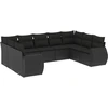 Image de vidaXL Ensemble de salon de jardin 9 pièces avec coussins noir poly rotin