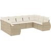 Image de vidaXL Ensemble de salon de jardin 9 pièces avec coussins beige Poly rotin