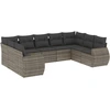 Image de vidaXL Ensemble de salon de jardin 9 pièces avec coussins Gris Poly rotin