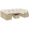 Image de vidaXL Ensemble de salon de jardin 10 pièces avec coussins Beige Poly Rattan