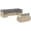 Image de vidaXL Ensemble de salon de jardin 9 pièces avec coussins beige Poly rotin