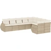 Image de vidaXL Ensemble de salon de jardin 9 pièces avec coussins beige Poly rotin