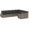 Image de vidaXL Ensemble de salon de jardin 9 pièces avec coussins Gris Poly rotin