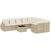 Image de vidaXL Ensemble de salon de jardin 10 pièces avec coussins Beige Poly Rattan