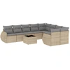 Image de vidaXL Ensemble de salon de jardin 10 pièces avec coussins Beige Poly Rattan